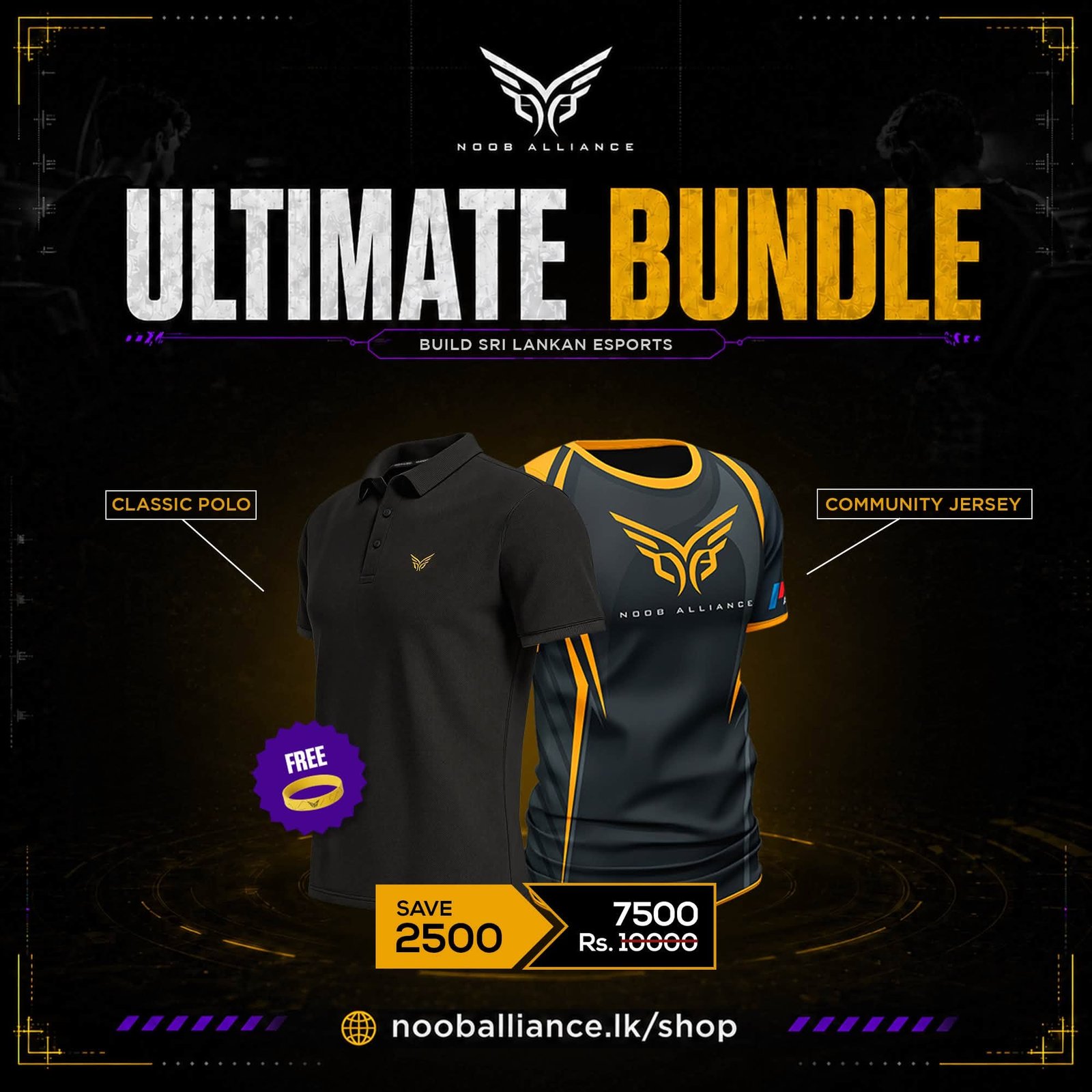 Noob Alliance ultimate bundle merchandise for the Sri Lankan Esports Fund